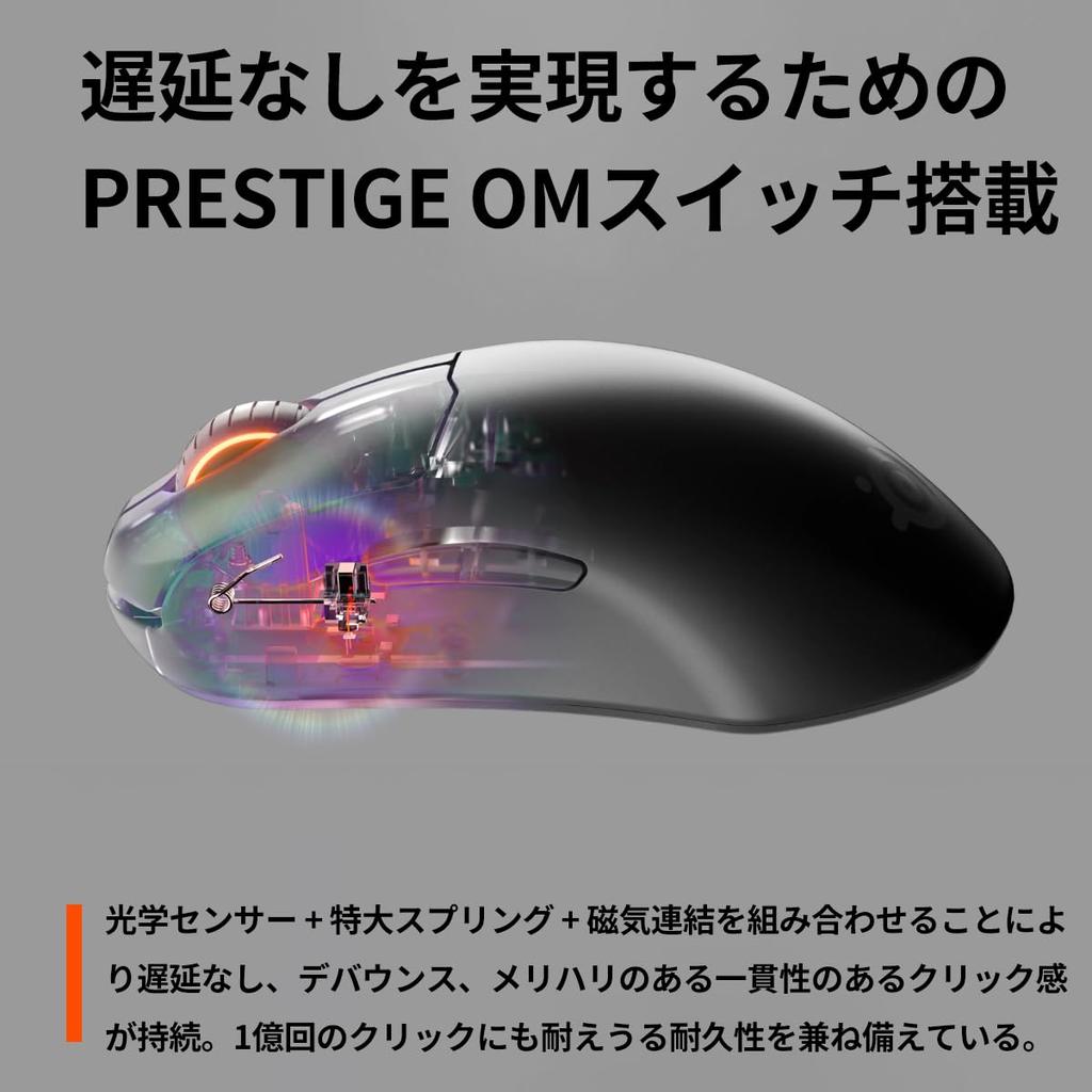 SteelSeries Gaming Mouse Wireless Prime Wireless Supervised by Pro Gamers Dual Channel Fast Response Ergonomics Design Fast Charging 100 Hours of