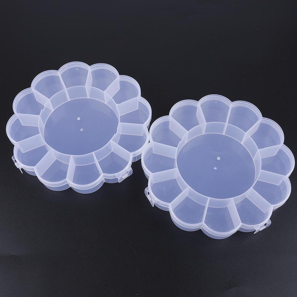 PVC Compartments Adjustable Practical Flower Storage Bead Ring Box Jewelry Presentation Organizer