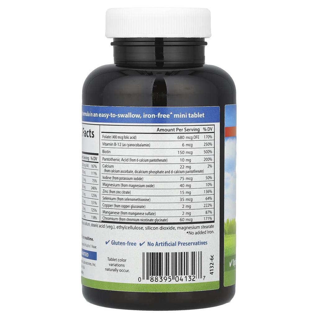 Mini Multi, Vitamins & Minerals, No Iron, 180 Tablets