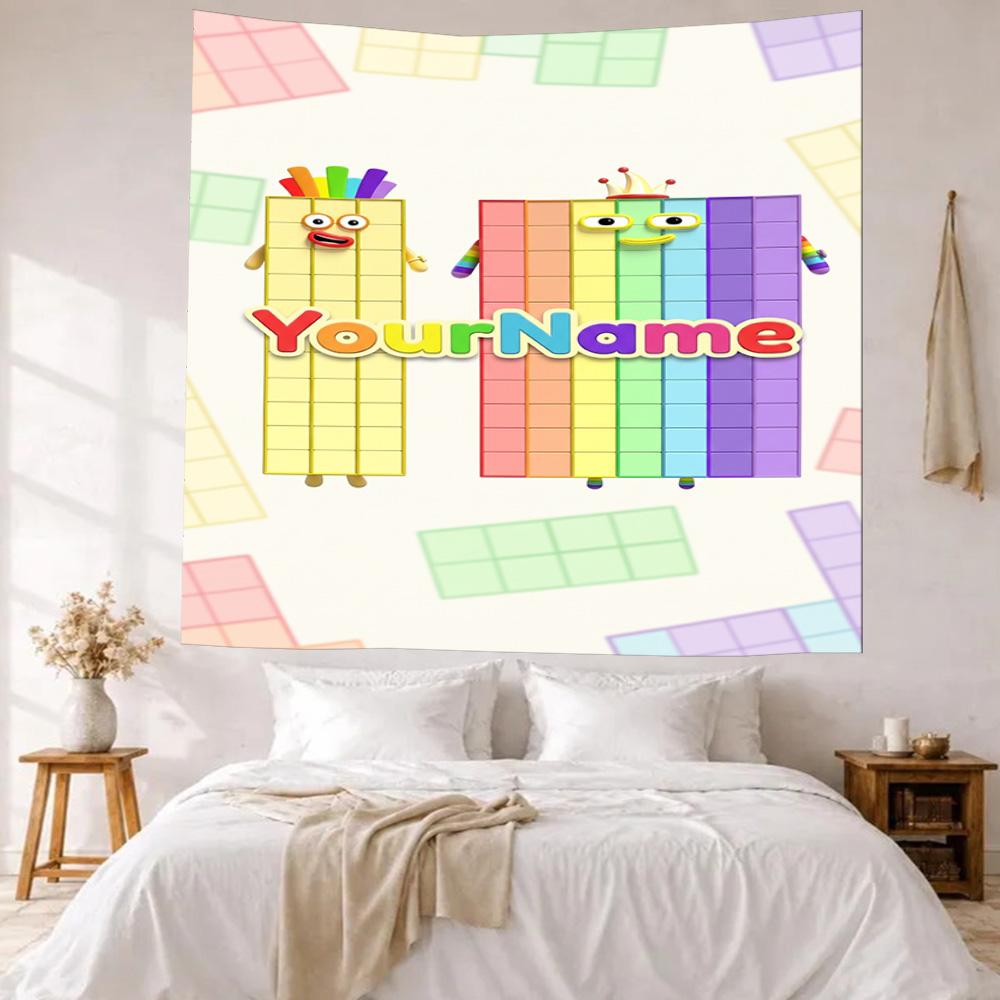 Numberblocks Custom Your Name Wall Decor Tapestry Art For Pet Memorial Birthdaywedding Party Backdrop Family Gift
