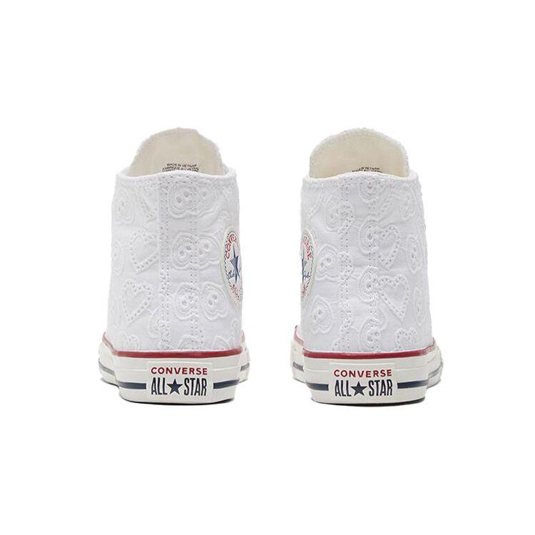 Converse Chuck Taylor All Star High Top Canvas Sneakers Embroidered White Kids Sneakers 671097C