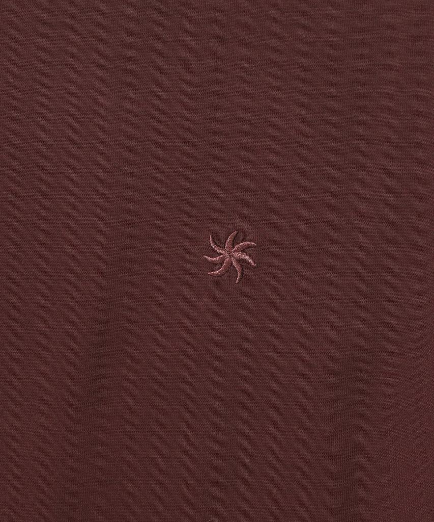 KIIMUIR [Crop] Contrast Roll-Up Crop Short Sleeve T-Shirt_Burgundy