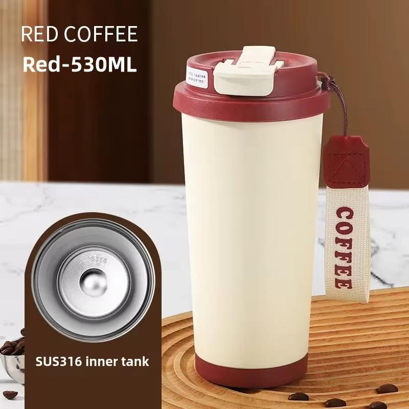 High-Value Women's 316 Stainless Steel Insulated Coffee Cup, Portable Car Large Capacity Water Bottle,Casual Style
