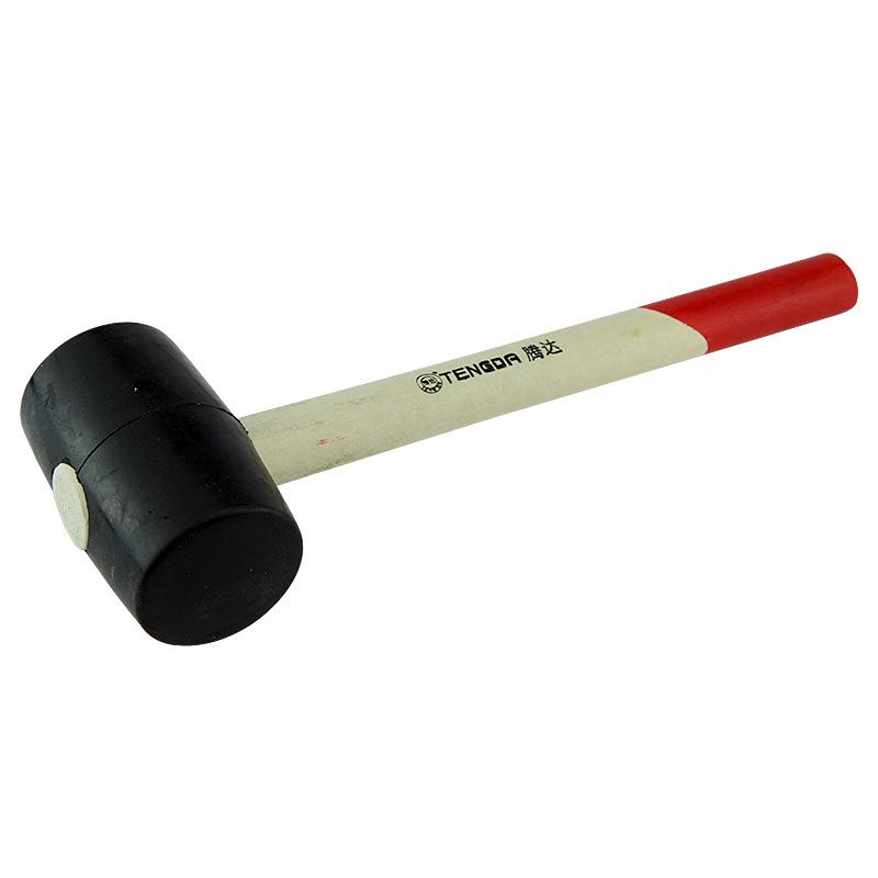 Резиновый молоток Tengda с ручкой из цельного дерева для укладки и декорирования плитки