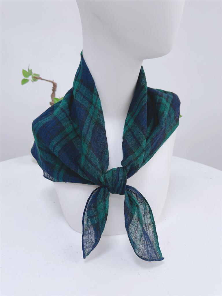 Clearance Welfare Retro Linen Square Scarf Literary And Versatile Women'S Summer Neck Protection Cotton And Linen Small Silk Scarf Scarf Printed Model