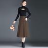 Шерстяная юбка миди А-силуэта плиссе для женщин - Коллекция весна, осень, зима 2025