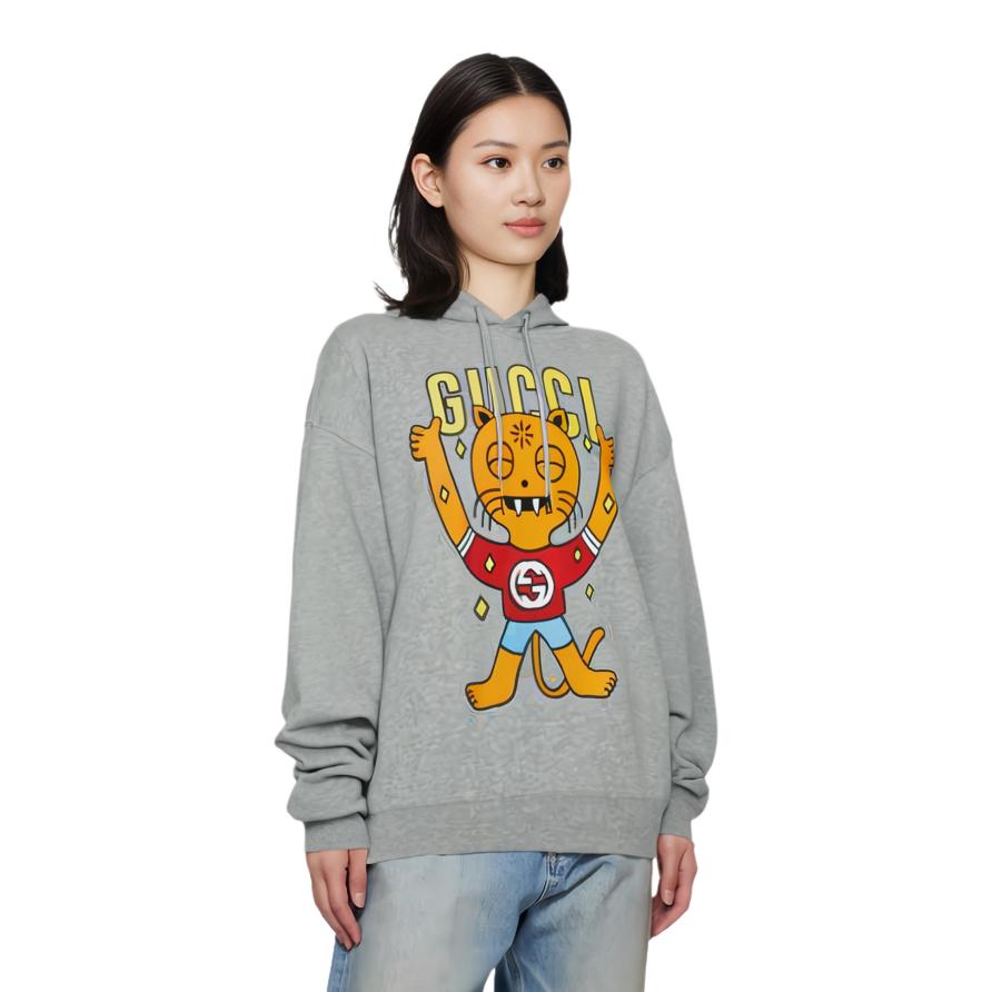 Gucci cartoon-print slogan-print hoodie 700120-XJEIV-1093