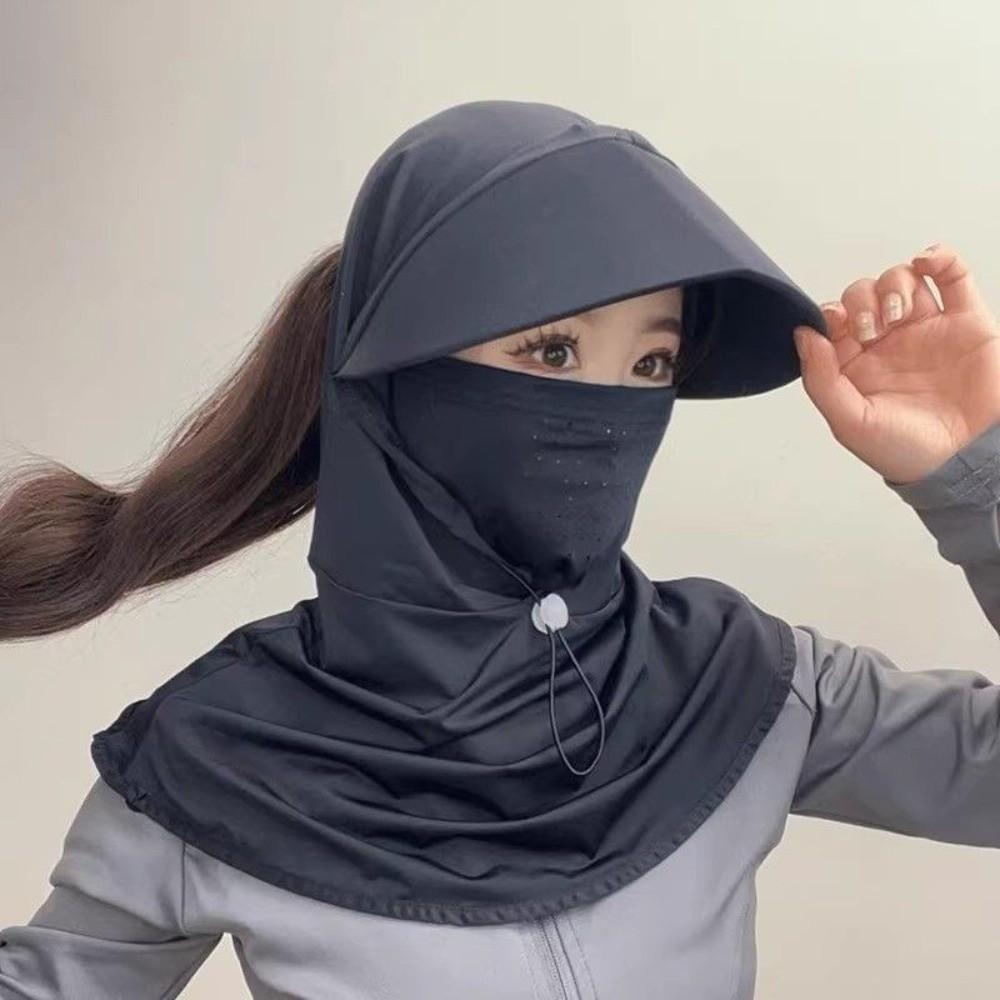 Ice Silk Balaclava Hat Dual Use Sunscreen Full Face Cover Thin Cycling Sun Protection Mask  Hiking