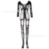 Sexy Underwear New Women's Transparent Jacquard Sexy One-piece Mesh Garment Suspenders Pantyhose Hollow Long-sleeved Garters