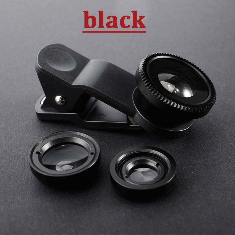 3in1 Fisheye Wide Angle Micro Camera Lens for iPhone Xiaomi Redmi 3IN1 Zoom Fish Eye Len On Smartphone Lenses with Phone Clip