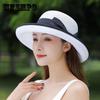 Летняя пляжная соломенная шляпа, женская пляжная шляпа с бантом, большой солнцезащитный козырек, крутая шляпа с керлингом