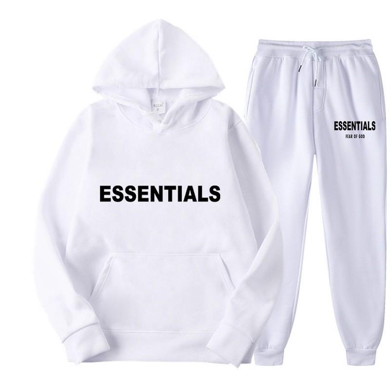 Mens Womens Hooded Sweatshirt Set Winter Warm Fleece Lined Casual Sportswear Tracksuit Two Piece Outfit