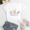 Summer Women's Summer Printed Loose Round Neck Casual Cotton Short Sleeves T-Shirts Women's