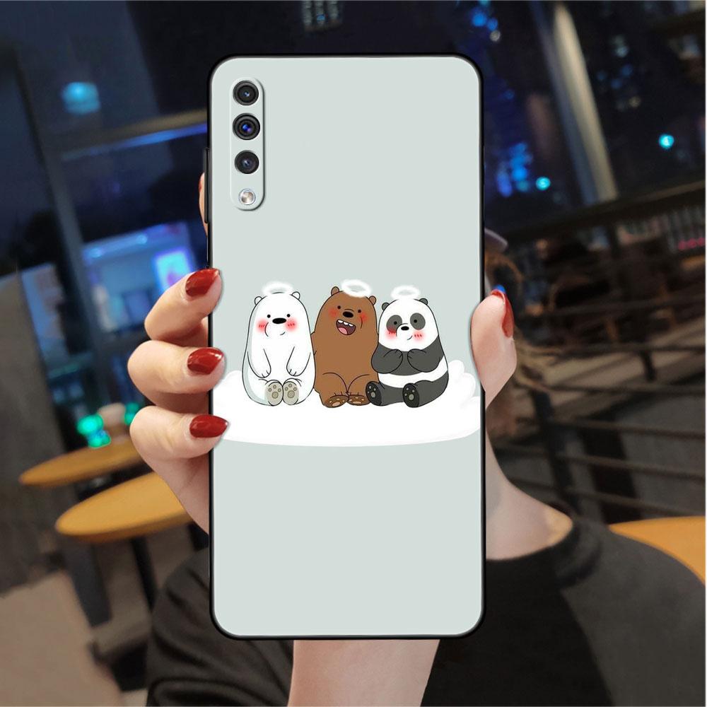 Милый чехол We Bare Bears для Samsung Galaxy A50 A70 M52 A30 A20s A20e A10 A40 A10s M51 M31 M30s, черный чехол для телефона