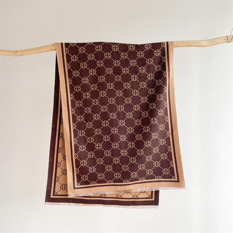 2024 Autumn/Winter New Imitation Cashmere Exterior Warm Office Versatile Extended Thick Scarf Air Conditioning Room Shawl for Women