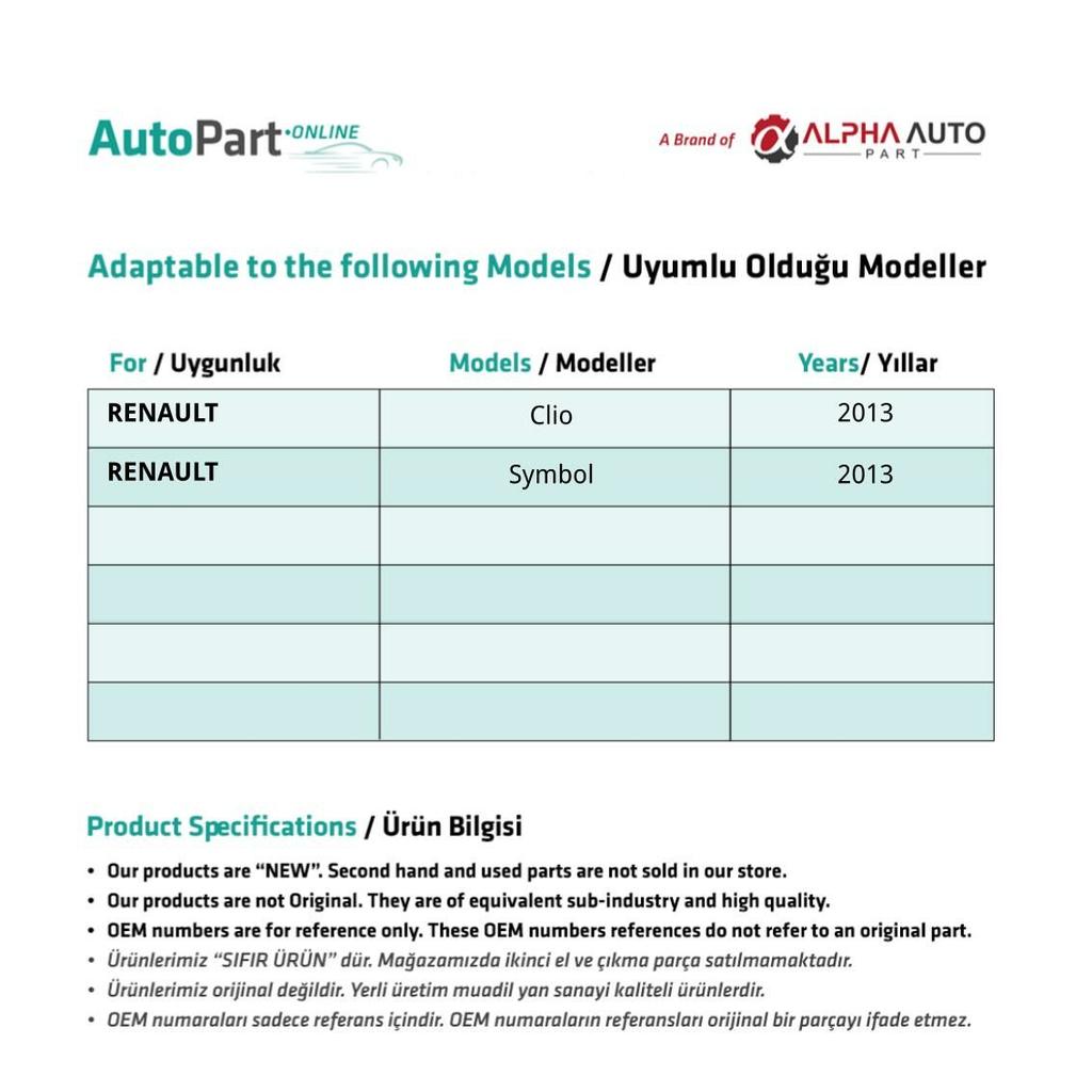 Front Right Window Repair Set for Renault Clio,Symbol