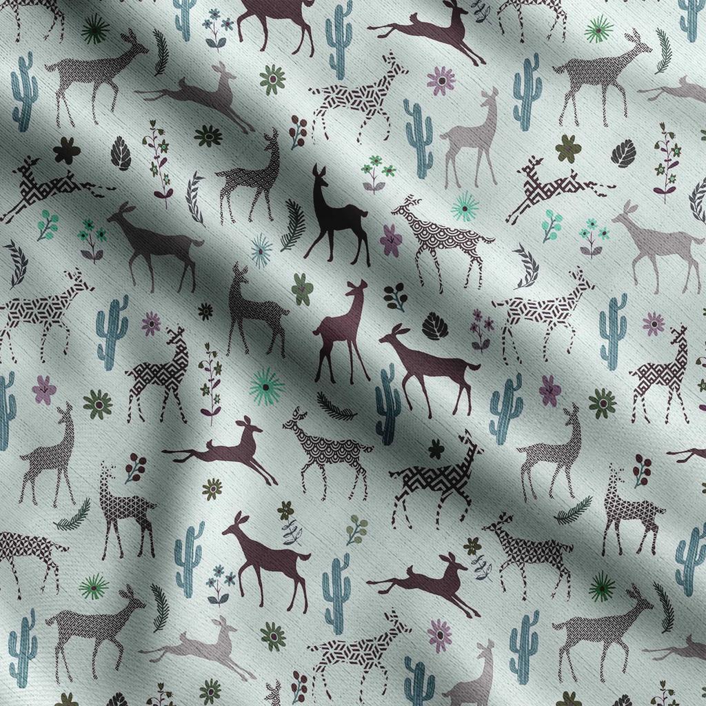 Soimoi Принт ламы альпаки, хлопковый батист, ткань для квилтинга, продаваемая во дворе, хлопчатобумажная ткань средней плотности шириной 42 дюйма, швейные принадлежности, синяя и