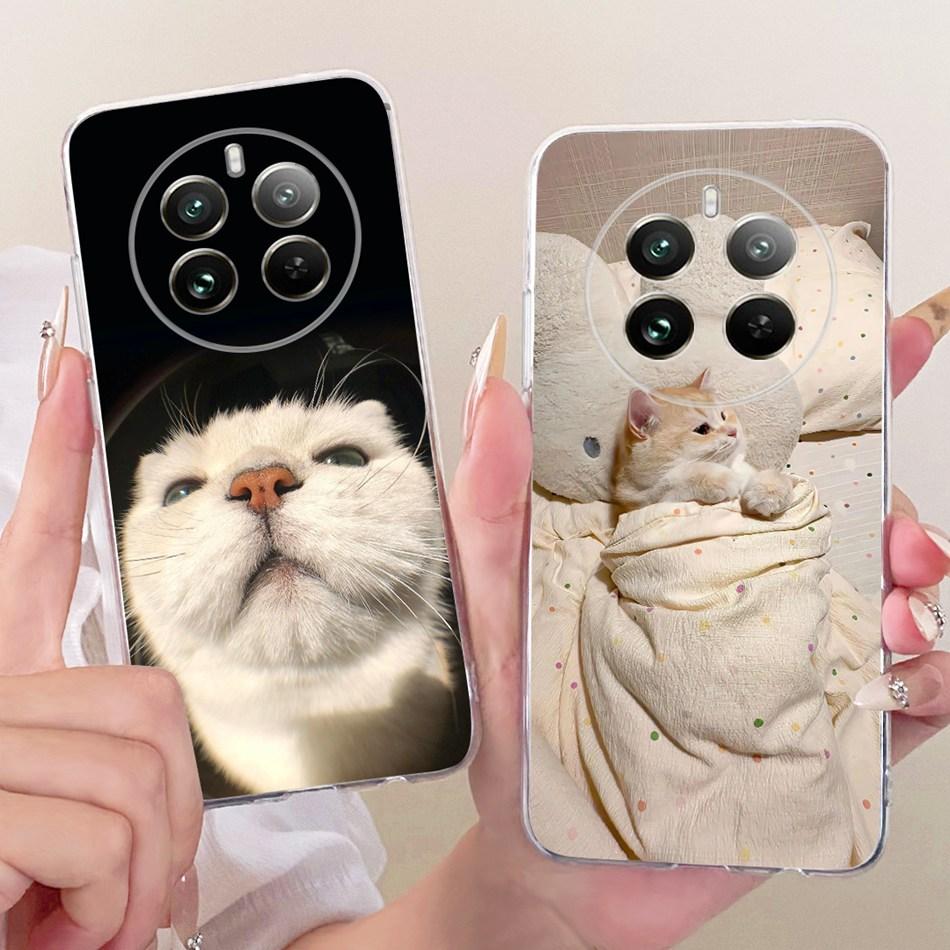 For Realme 12+ 12X 12 5G Cute Flower Butterfly Cat Painted Case For Realme12 5G 12 Plus 12X 12Plus Soft Silicone TPU Phone Cases