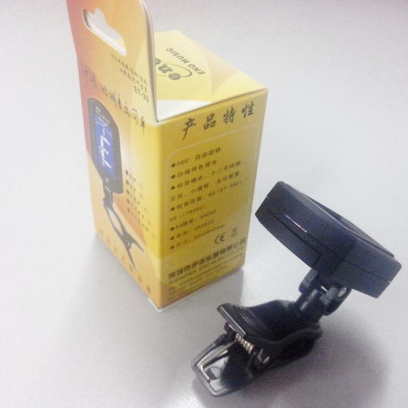 ENO ET-33 Мини-клипса для гитары тюнер Цифровой ЖК-дисплей Хроматическая гитара Бас Скрипка Гавайская гитара Хроматический бас