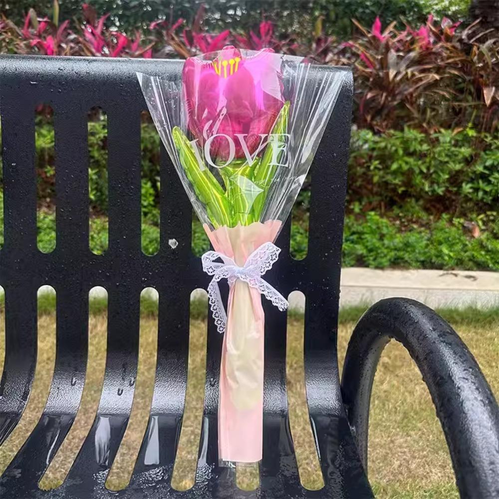 5PCS Tulip Rose Flower Shape Balloons Daisy Sunflower Balloon Bouquet New Rose Balloon  Anniversary