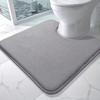 Large Size Bathroom Mat U-shaped Bathroom Carpet Water Absorbing and Non Slip Toilet Mat Home Decoration