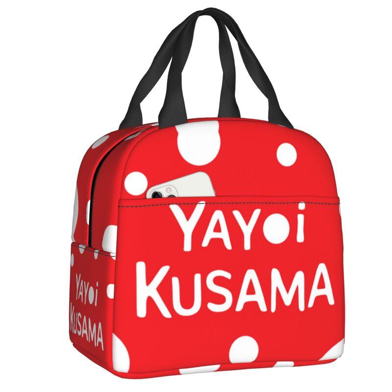 Custom Yayoi Kusama Self-Portrait Insulated Lunch Bags for Camping Travel Dot Leakproof Cooler Thermal Lunch Box Women Children