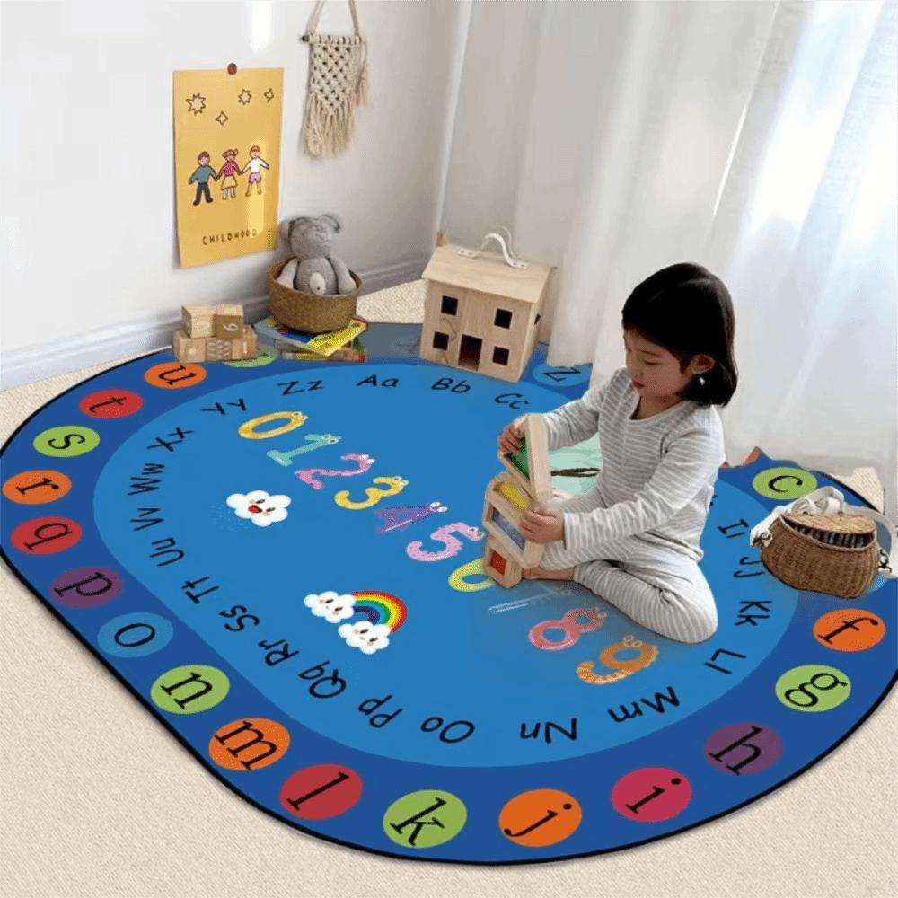 Animal Number Educational Carpet Cartoon Pattern Play Mat Kids Education Hopscotch Carpet Bedroom