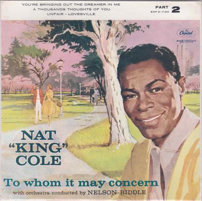 7-дюймовая пластинка НЭТ КИНГ КОУЛ - Кому это может касаться EAP21190 Capitol Records 1959 США Джаз Б/У