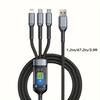 3 шт. Кабель для мультизарядки 3 в 1 Мульти-USB зарядное устройство Кабель для быстрой зарядки Нейлоновая оплетка Многопортовый адаптер для зарядки с портами Type C Micro USB