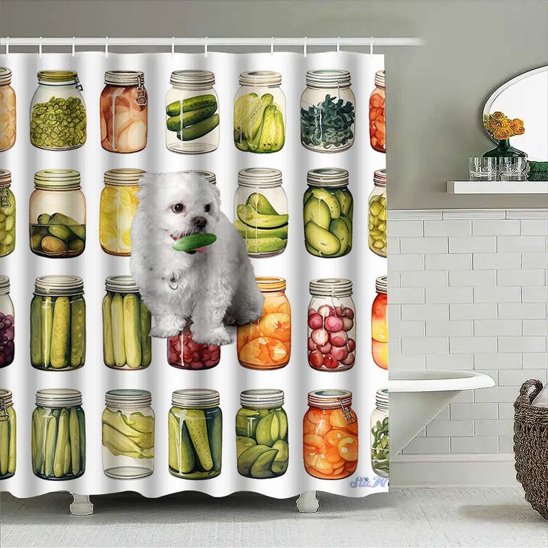 Luxury Printed Shower Curtain Waterproof Bathroom Decor Home Decoration Pet Portrait Canvas Printing Boat Print Flowers Waterfal