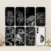 Роскошный Чехол для Телефона с Тиснением Тигр и Дракон Для Samsung Galaxy A73,A72,A71,A70,A53,A52,A51,Другие Мягкая Черная Крышка