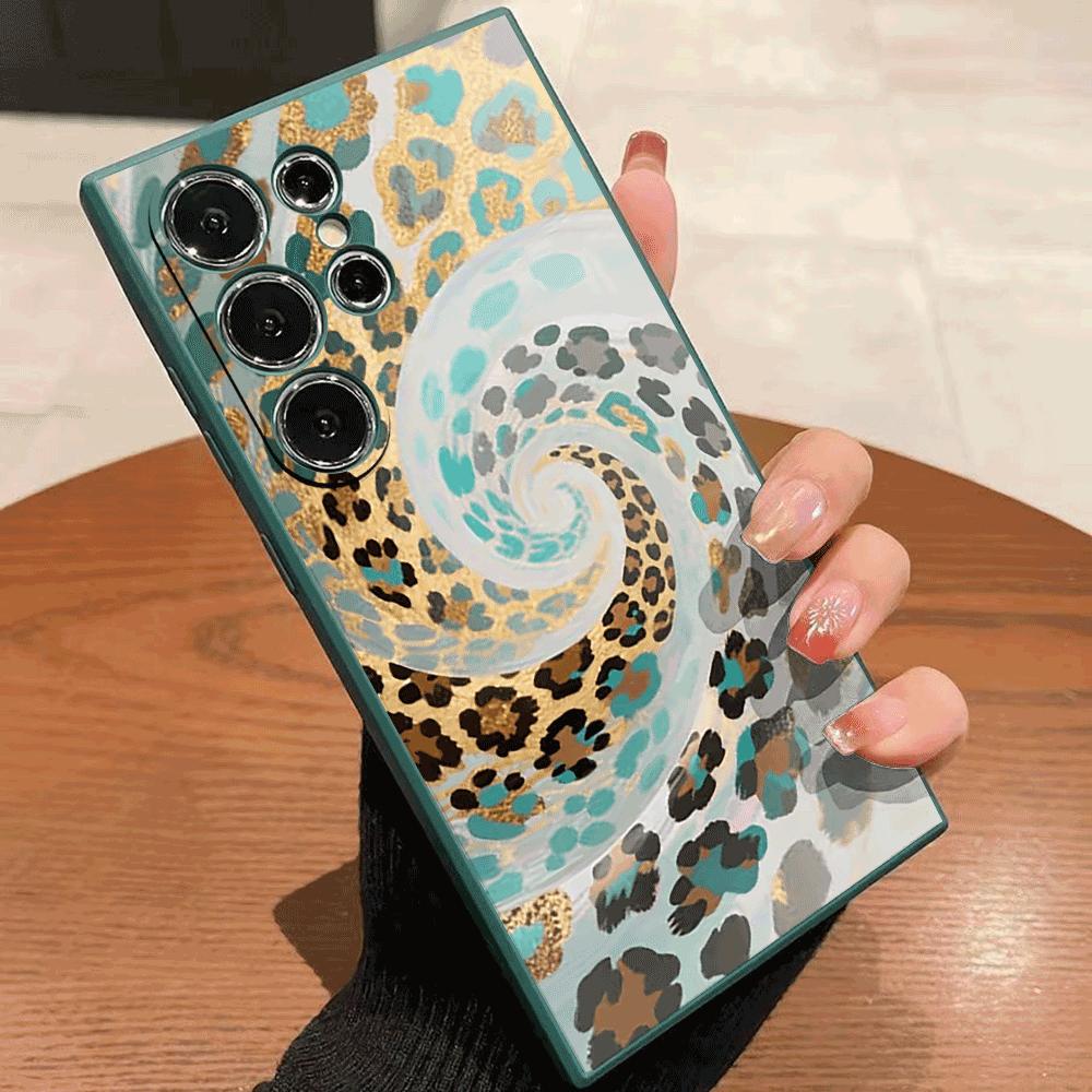 Swirling Leopard Print Pattern Case for Samsung Galaxy S25 S24 Ultra S23 S22 S21 S20 FE Plus Soft TPU Slim Fit Shockproof Cover