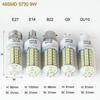 HOMZY 7-15W E27 LED Lamp E14 LED SMD5730 220V Corn Light Bulbs 24 36 56 72 LEDs Lamparas LED Chandelie for Home Decor Ampoule Led Light