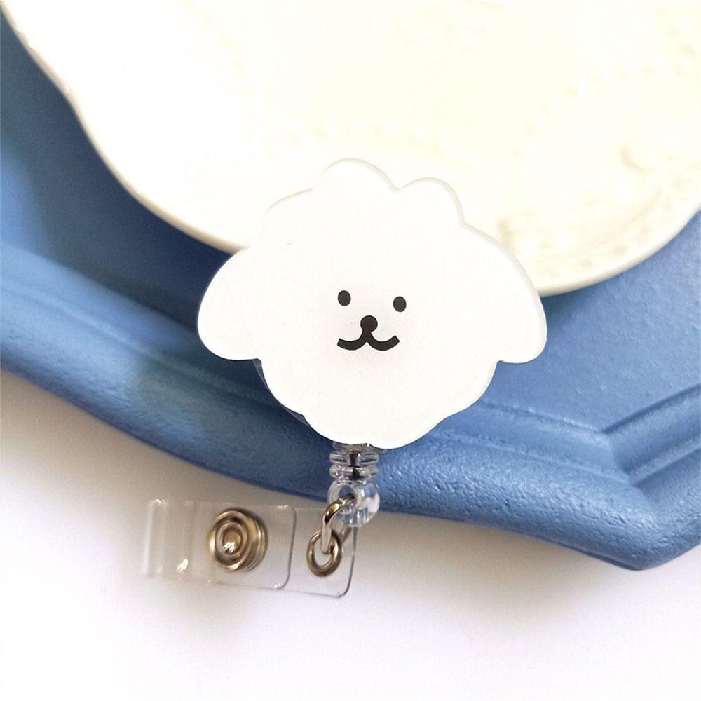 Cartoon Dog Nurse Badge Reel Animals Easy Pull Buckle Cute Retractable Badge Holder Hospital Use