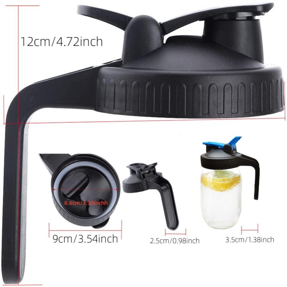 Пластиковые крышки для банок Мейсона с широким горлом Крышки для банок с отверстием для заливки и ручкой Многоразовые банки Мейсона с широким горлом