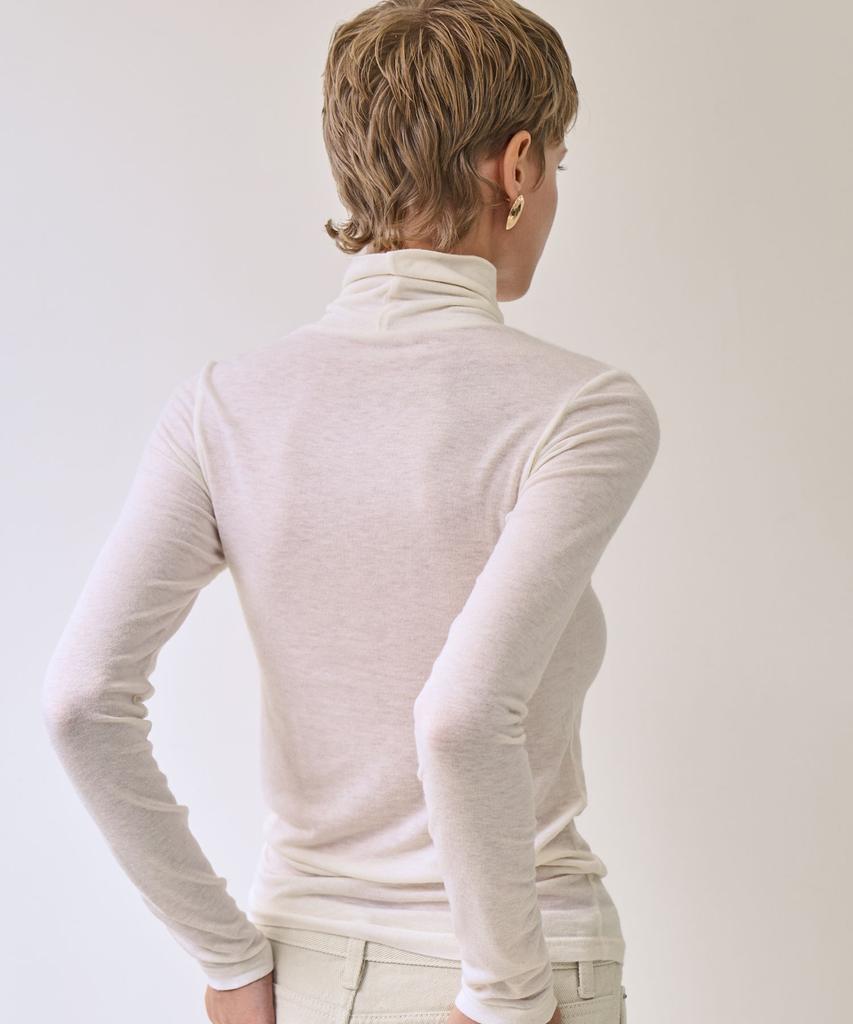 GRIDAJ Wool Turtleneck Top _ Ivory