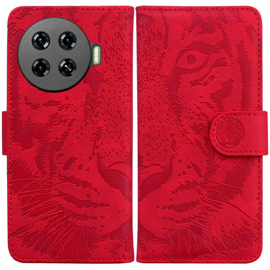 For TECNO Spark 20 Pro+ Wallet Case Tiger Pattern PU Leather Full Protection Phone Cover