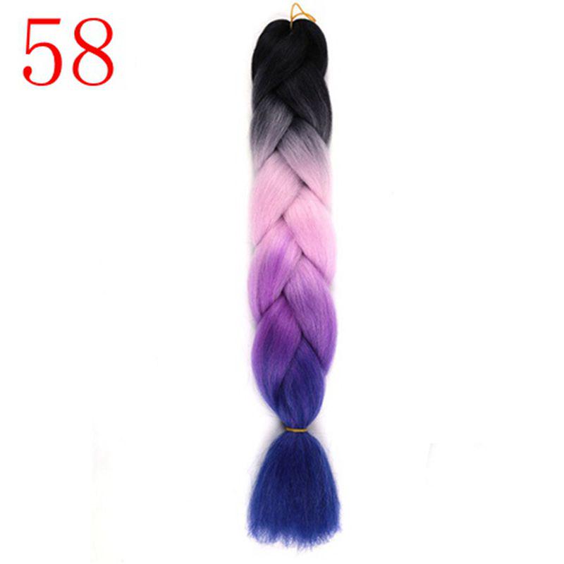 Ombre Hair Jumbo Braids Волосы Синтетические наращивания волос для женщин Розовый Красный Синий 102 Доступных цвета