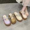 Thick-bottomed Bag Head Half Slippers Women's Summer Wear 2025 New Fashion Pearl Lazy Drag Fairy Style Slippers
