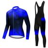 Long Sleeve Cycling Jersey Set Unisex Bib Pants Breathable Moisture Wicking Road Bike Riding
