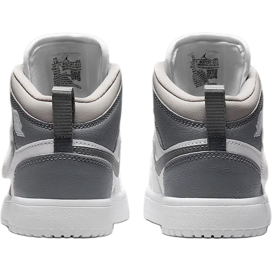 Jordan Sky Jordan 1 Кожаные Высокие Детские Скейтбордические Кроссовки Серый Белый Дети Возраст 3 7 Лет BQ7197-011