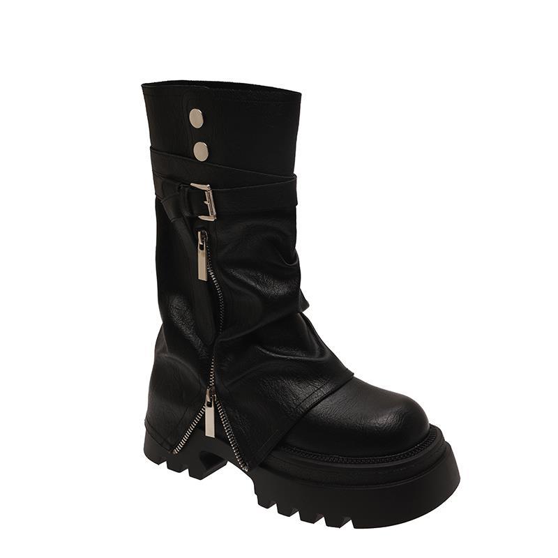 Короткие ботинки, ботинки Martin на толстой подошве в британском стиле, брюки-трубы, укороченные на осень и зиму, новые маленькие ботинки, женская мода и комфорт