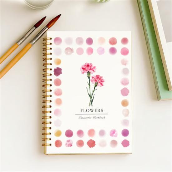 Альбом для акварели Книжка-раскраска Пошаговые уроки для животных цветов Подходящий для начинающих Набор для рисования для обучения Снятие стресса