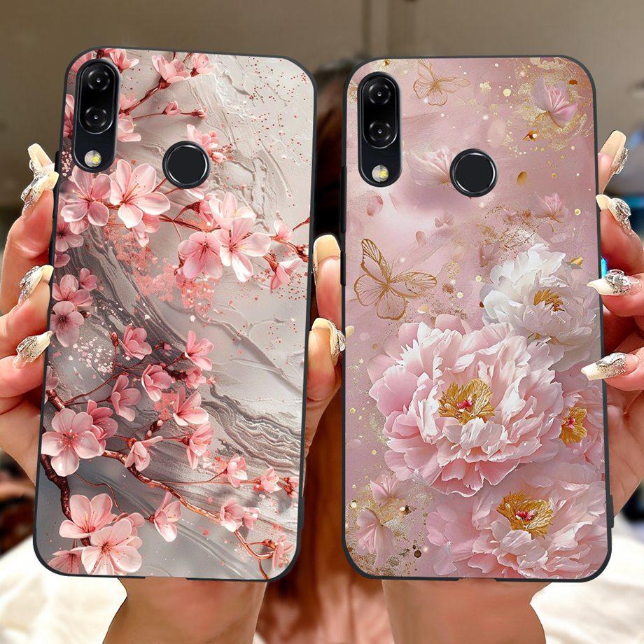 Luxury Matte Silicone Soft Case For ASUS ZENFONE 5 8 3 ZE620KL ZE520KL ZB602KL ZB601KL ZS590KL Capa Flower Loving Heart Funda