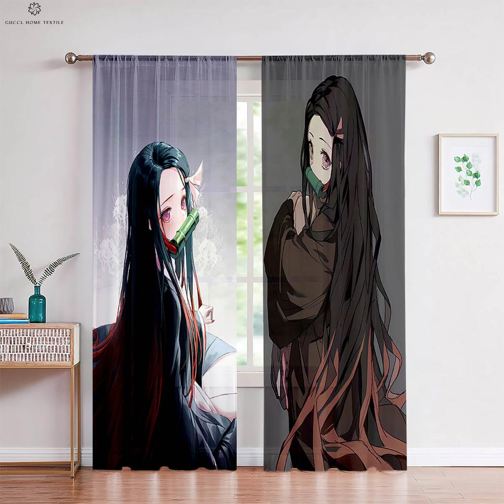 Шторы с японским принтом комиксов, анимация «Горячая кровь», подходят для спальни, гостиной, кухни, кабинета, оформления окон