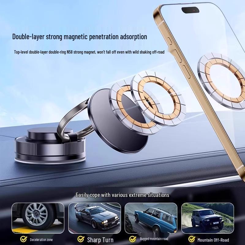 2025 Magnetic Car Phone Holder: Suction Cup Mount for In-Car Navigation