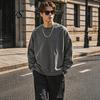 Breathable Workout Apparel Men Long Sleeve Sweatshirt, Loose Fit Pullover Shirt, Solid Outdoor Travel Clothing Color Crew Neck Sweatshirt for