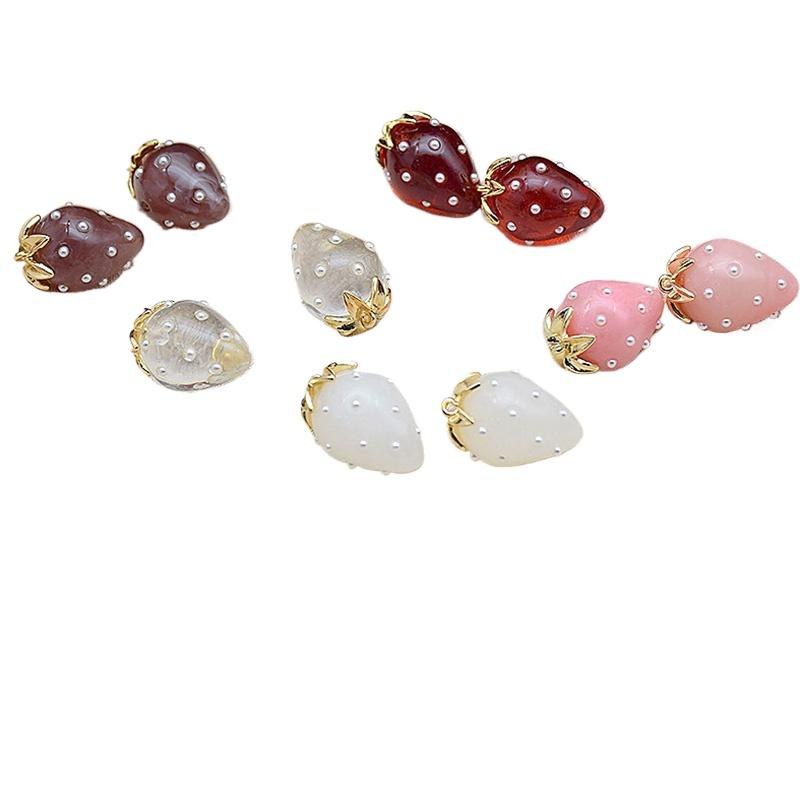 1 шт. Блестящая серьга ручной работы, модная 3D клубника, цветная смола, DIY аксессуары для ювелирных изделий, шармы, большой размер