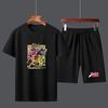 Anime Jojo Bizarre Adventure Men's T Shirt Set Boys Male Casual Short Sleeve Top Pants Suits Streetwear Tops Tshirts