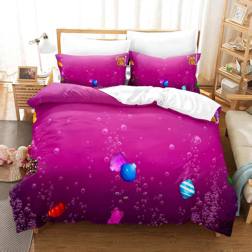 Игровой Постельный Набор Candy Crush Soda Saga Односпальный Полуторный Двуспальный Кинг-сайз Постельный Набор Взрослый Детский Спальня Комплекты Пододеяльников Домашний Текстиль